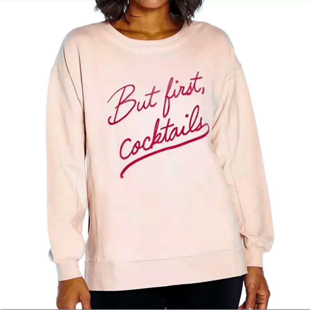 NWT Wildfox “But First, Cocktails “ Statement Sweatshirt